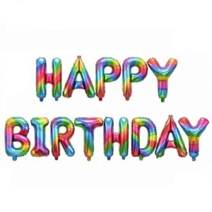 Happy Birthday Foil Balloon Alphabet Multicolored Birthday Decoration