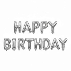 Foil Balloon Happy Birthday Silver Birthday Party Decoration