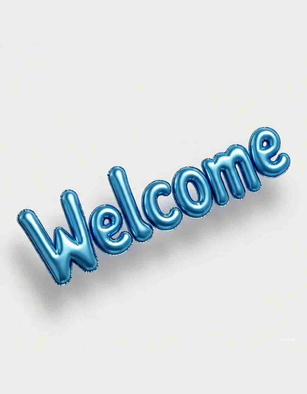 Welcome Foil Balloons Alphabets Blue