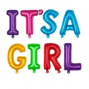 It’s a Girl Foil Balloons Alphabet Multi-Color