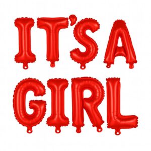 It’s a Girl Foil Balloon Alphabet Set Red Baby Shower Decoration