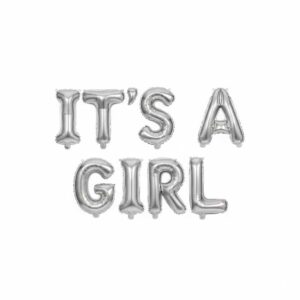 It’s a Girl Foil Balloons Alphabet Silver