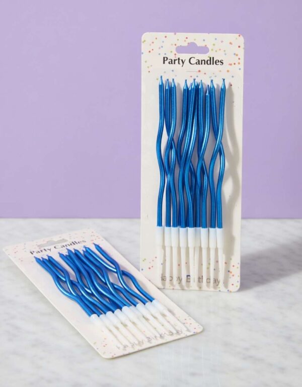 Lawat Co. spiral Metallic Birthday Candles Premium Twisted Cutlet Candles (12 Pack) for Elegant Carnivals