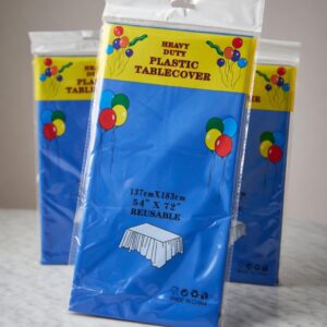 Dark Blue Heavy Duty Reusable Plastic Table Cover 54" x 72"