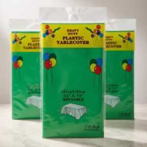 Green Heavy Duty Reusable Plastic Table Cover 54" x 72" 137 cm x 183 cm