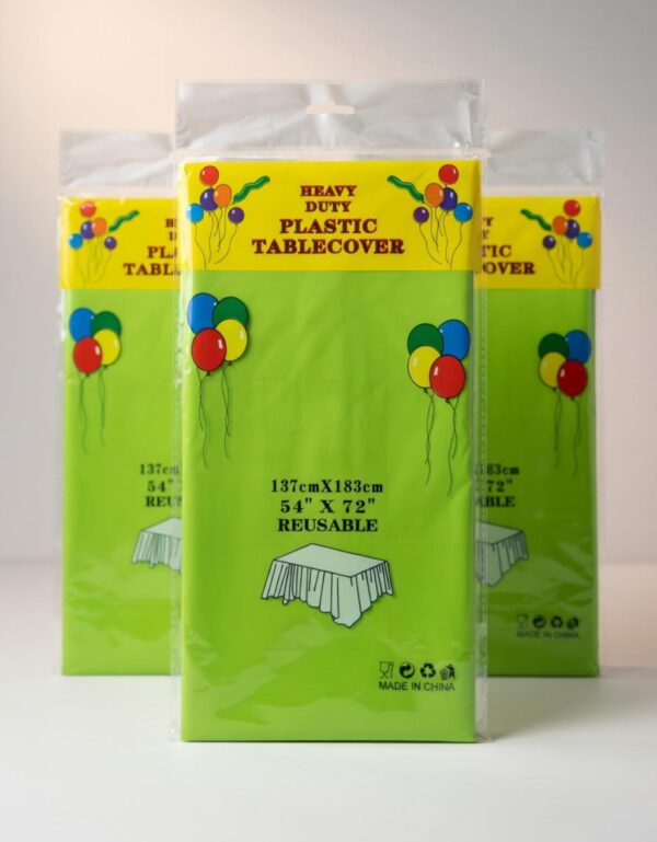 Lawat Co. Solid Color Plastic Table Cover 137 × 274 cm Heavy Duty Disposable Table Cover