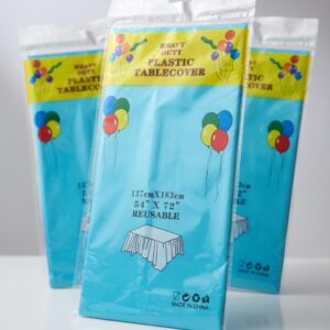 Heavy Duty Plastic Table Cover 137 x 274 cm Sky Blue