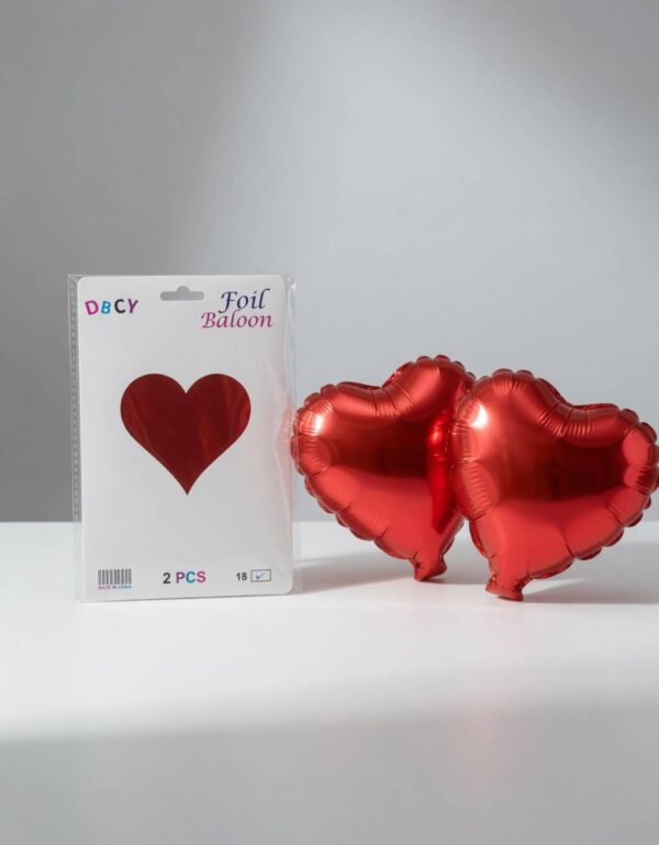 Lawat Co. Pack of 18-Inch Heart-Shaped Foil Balloons for Birthday, Anniversary & Party Decoration