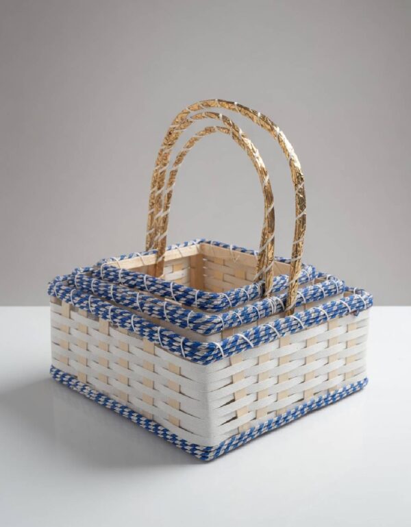 3-Piece Cane Gift Basket Set Luxury Hamper Handcrafted & Decorative Storage Baskets | By Lawat Co.