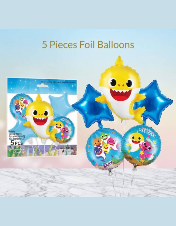 5 Pcs Cartoon Baby Face Foil Balloon Set Baby Shower Party Decorations by Lawat Co.