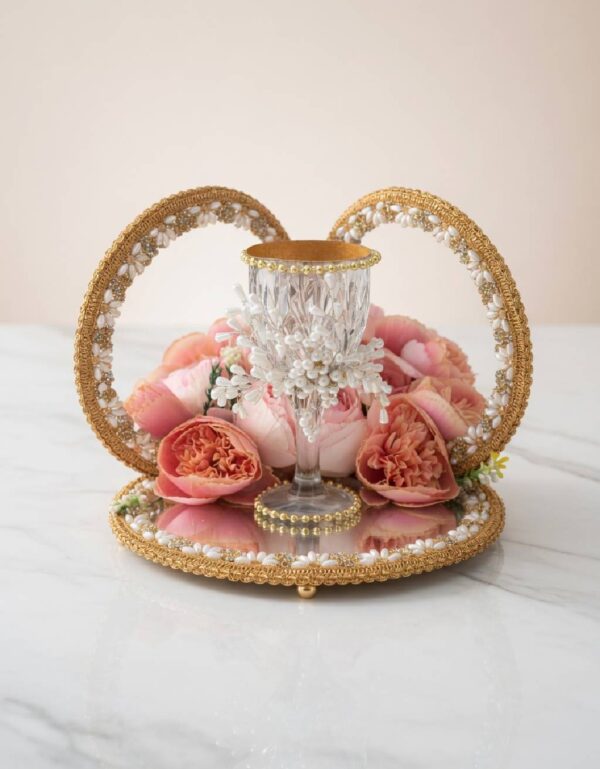 Doodh Pilai Glass & Tray Set Pakistani Wedding Ceremony Accessories | Lawat Co.