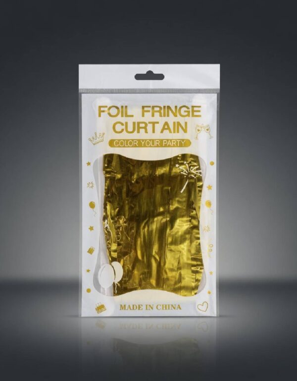 Lawat Co. Luxury Party Backdrop & Photo Booth Decoration Gold Metallic Tinsel Foil Fringe Curtain