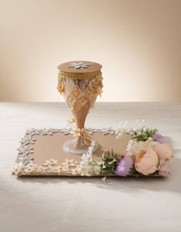 Luxury Decorated Doodh Pilai Wedding Glass Royal Roman Style Bridal Ceremony Set by Lawat Co.