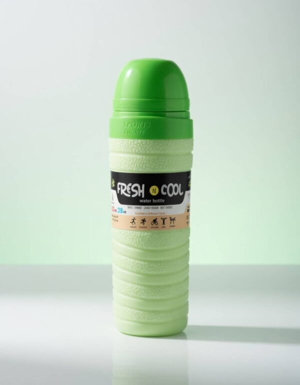 Fresh & Cool Green Sports Water Bottle Durable Plastic Drinking Bottle by Lawat Co.