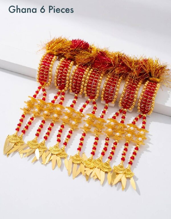 6pcs Traditional Pakistani Punjabi Gana Kangan | Wedding Groom Wrist Accessory