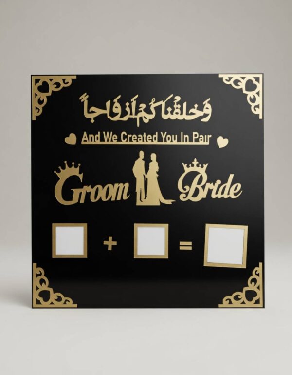 Customized Nikkah Thumb Board Wedding Prop Personalized Ink Board for Nikkah Ceremony