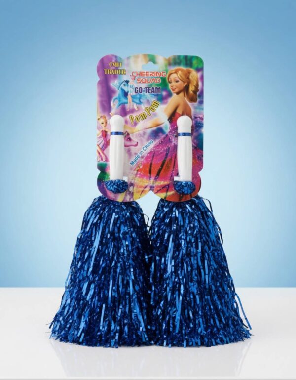 Metallic Blue Cheerleading Pom Poms Cheering Squad Spirit Hand Pom Poms for Sports & Dance by Lawat Co.