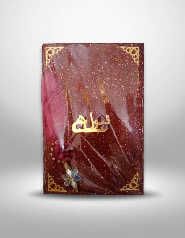 Glitter Nikkah Nama Booklet Set With Qubool Hai Islamic Wedding Gift Box Decorative Nikah Pen & Gold Acrylic Design