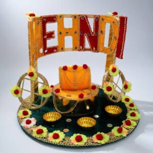 Decorative Mehndi Rasam Thaal for Wedding, Mayoon, Haldi & Traditional Mehndi Ceremonies | Lawat Co.
