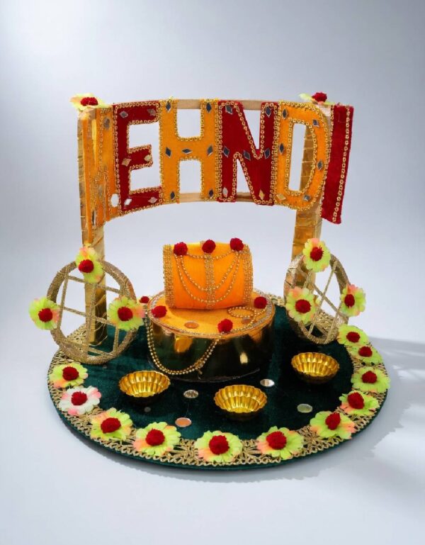 Decorative Mehndi Rasam Thaal for Wedding, Mayoon, Haldi & Traditional Mehndi Ceremonies | Lawat Co.