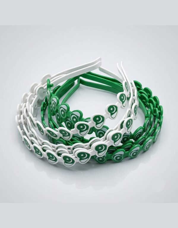 12 Pcs Pakistan Flag Headbands Green & White Independence Day Hair Bands