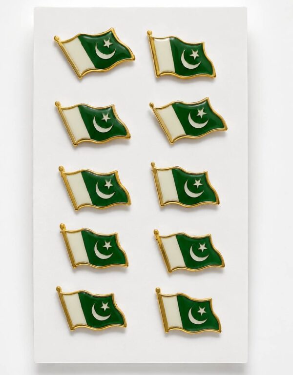 12 Pcs Pakistan Waving Flag Lapel Pin Badge Set