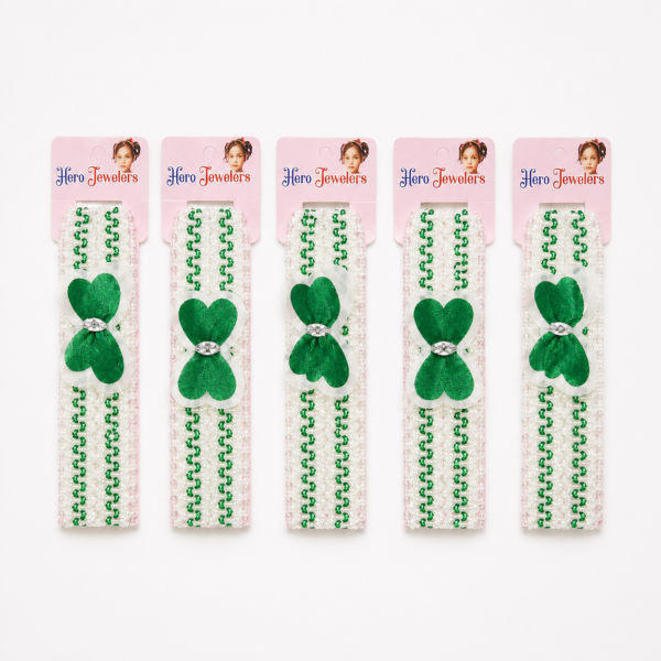 6 Pcs Set Green Butterfly Baby Hair Bands