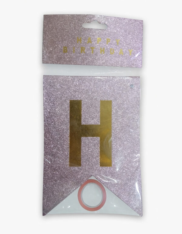 Happy Birthday Rose Gold Glitter Banner with Metallic Gold Letters High Quality Party Decoration By Lawat Co