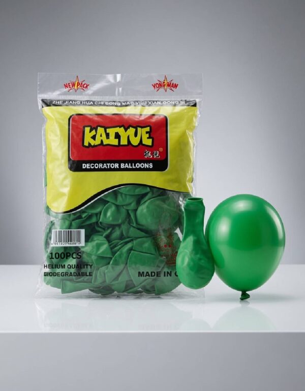 Kaiyue 100 Pcs Green Decorator Balloons Helium Grade Biodegradable Latex Party Balloons for Birthday, Wedding & Event Decorations | Lawat Co