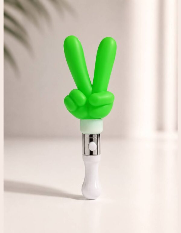 LED Victory Hand Glowstick Green Peace Sign Light Stick