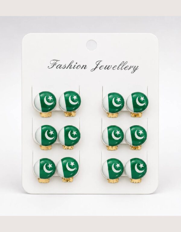 Lawat Co Pakistan Flag Print Earrings Independence Day Patriotic Earrings 14 August