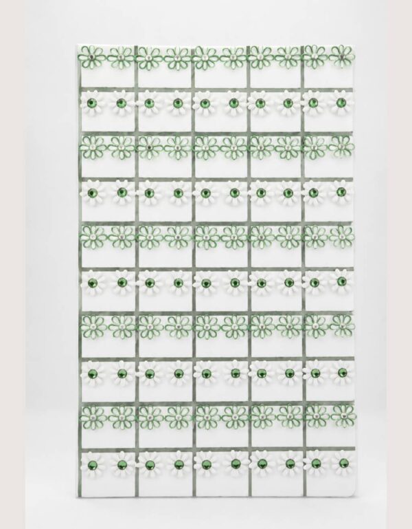Lawat Co Pakistan Independence Day Green Flower Stud Earrings, 36 Pairs, Floral Jewelry Set