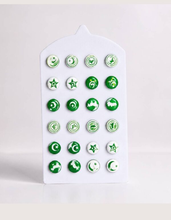 Lawat Co Pakistan Independence Day Stud Earrings 12 Pairs 14 August Patriot Jewelry Set Lawat Co
