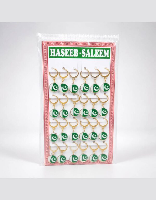 Pakistan Flag Earrings Set 12 Pairs