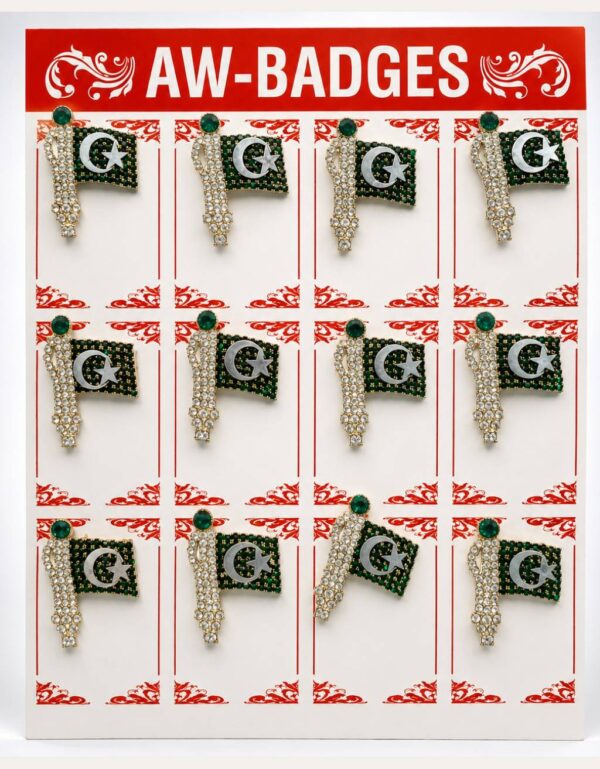 Pakistan Flag Metal Badge Set of 12 | 14 August Independence Day Lapel Pins | Pakistan Flag Brooch for Shirts & Shalwar Kameez | Patriotic Dress Badge by Lawat Co
