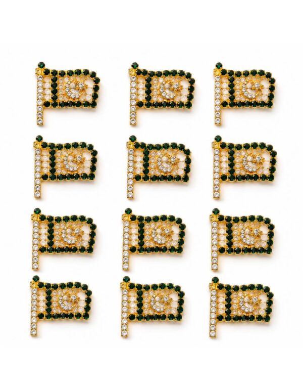 Pakistan Flag Rhinestone Brooch Crystal Pakistan Flag Lapel Pin