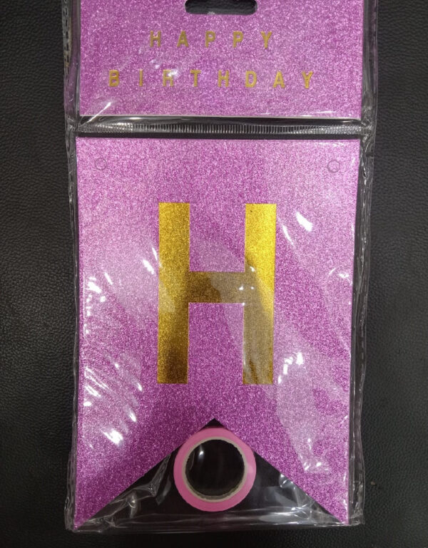 Pink Glitter Happy Birthday Banner with Gold Letters Premium Party Decoration Backdrop for Stunning Birthday Celebrations Lawat Co