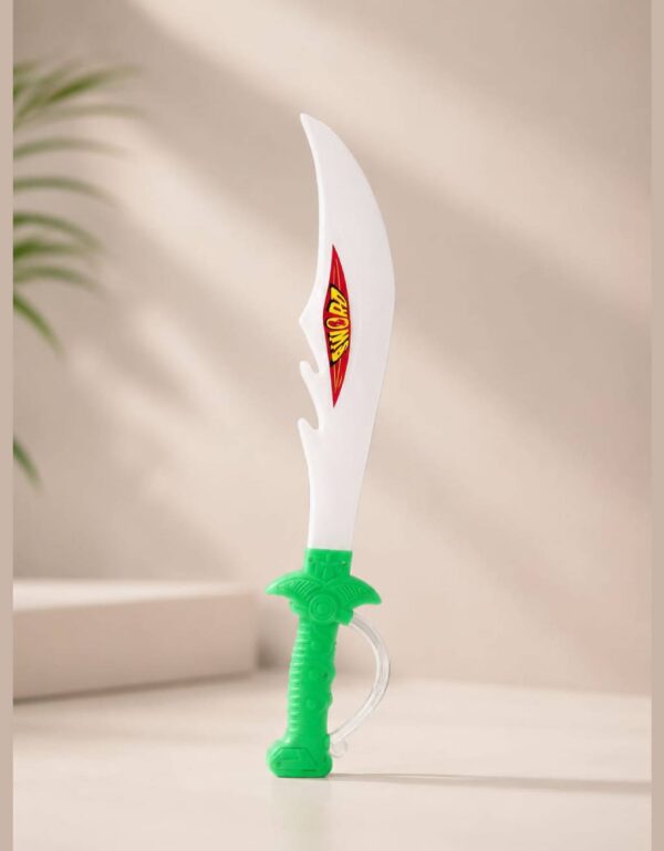 Toy Sword for Kids Plastic Play Sword with White Blade & Green Hilt