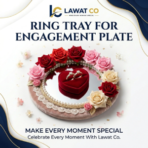 Ring Tray Wedding Accessories View elegant wedding accessories and ring dishes for engagements Nikkah proposals & wedding ceremonies Find gorgeous mirror ring trays and decorative engagement plates to commemorate your special occasions Lawat Co Make Every Moment Special