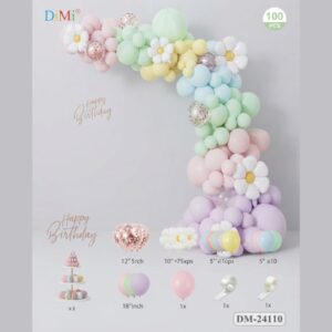 100 PCS Pastel Daisy Balloon Arch Garland Kit