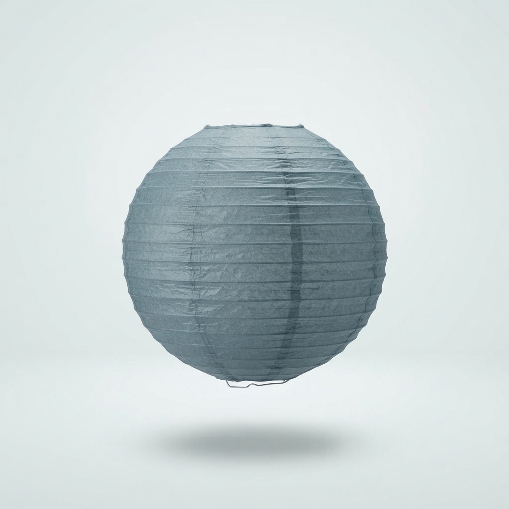 12 Inch Grey Round Paper Lantern
