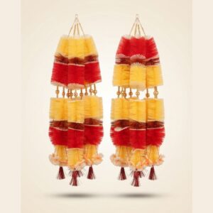 12 Pcs Colorful Handmade Mala Wedding, Mehndi & Festive Decoration