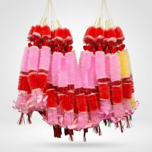 12 Pcs Red Pink and Yellow Floral Mala