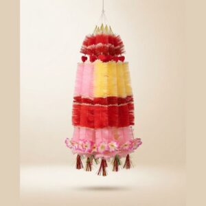 12 Pcs Yellow & Red Wedding Garland Heart & Floral Tassel Decoration