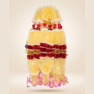 12 Pcs Yellow & Red Wedding Garland Heart & Floral Tassel Decoration