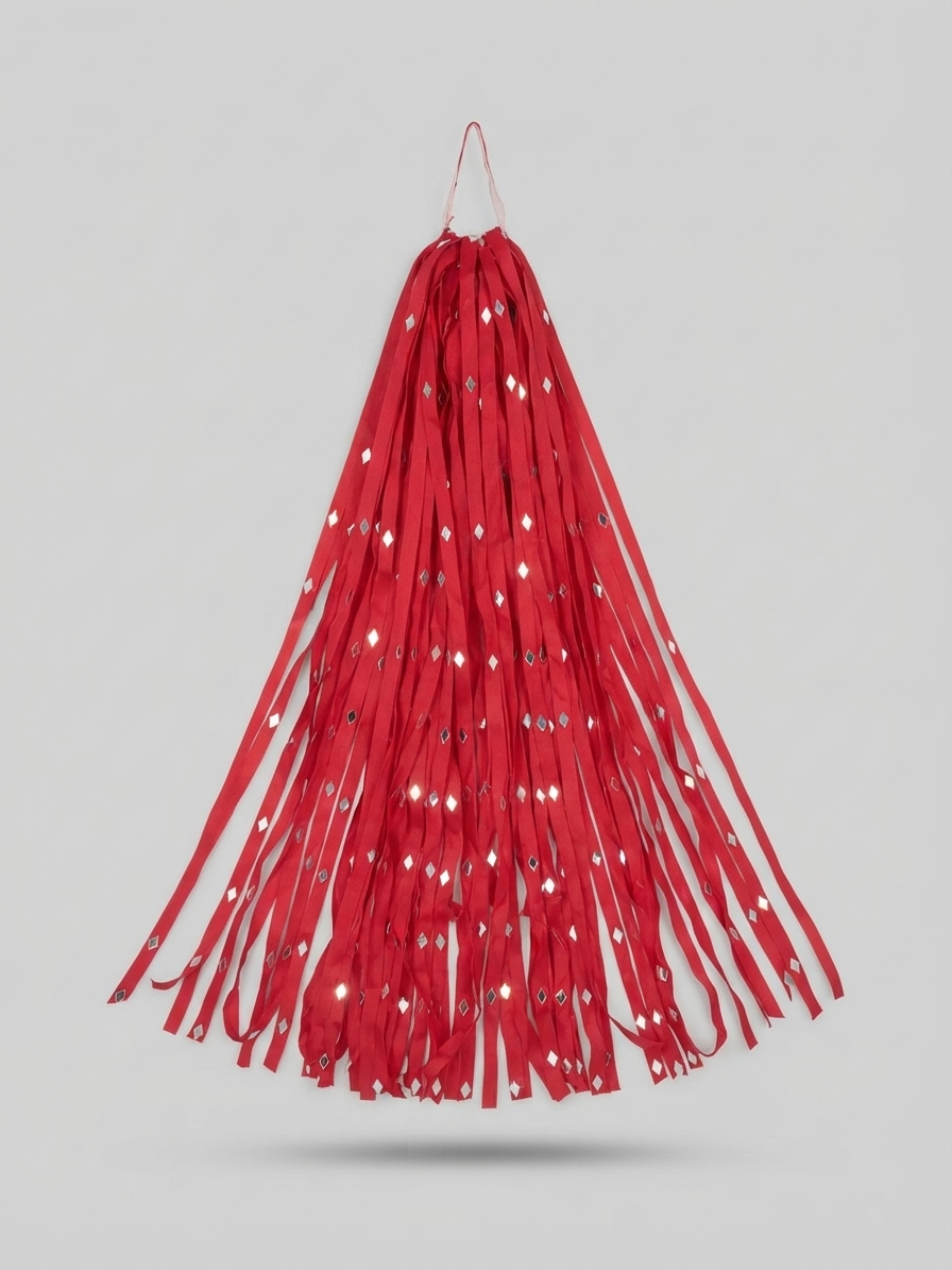 12-Piece Red Masehri Larri Mirror Work