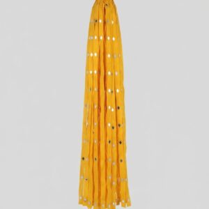 12-Piece Yellow Masehri Mirror Work Hanging Decoration for Mehndi & Mayoun Decor
