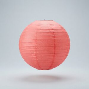 14 Inch Coral Round Paper Lantern