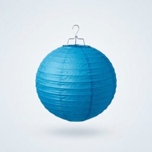 16 Inch Blue Round Hanging Paper Lantern