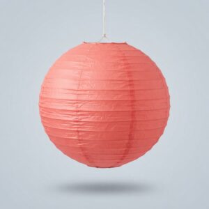 16 Inch Coral Pink Round Paper Lantern
